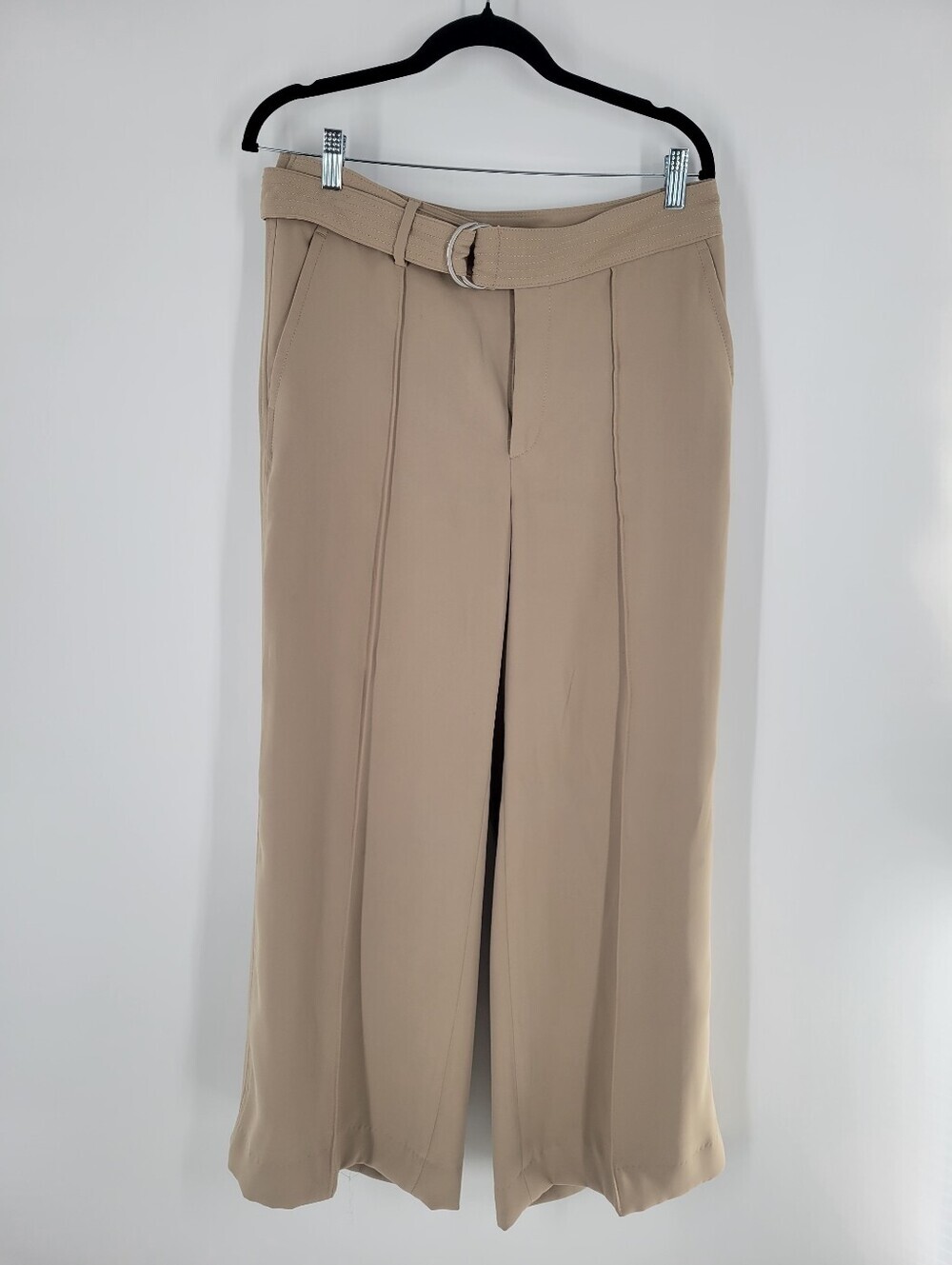 Banana Republic Khaki/Tan Dress Pants with Branded Waist Label Size 8 Wide Legs